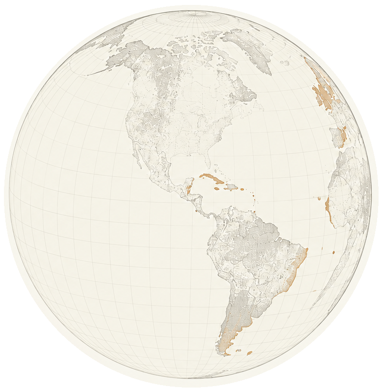 Illustrated globe showing offshore financial centres